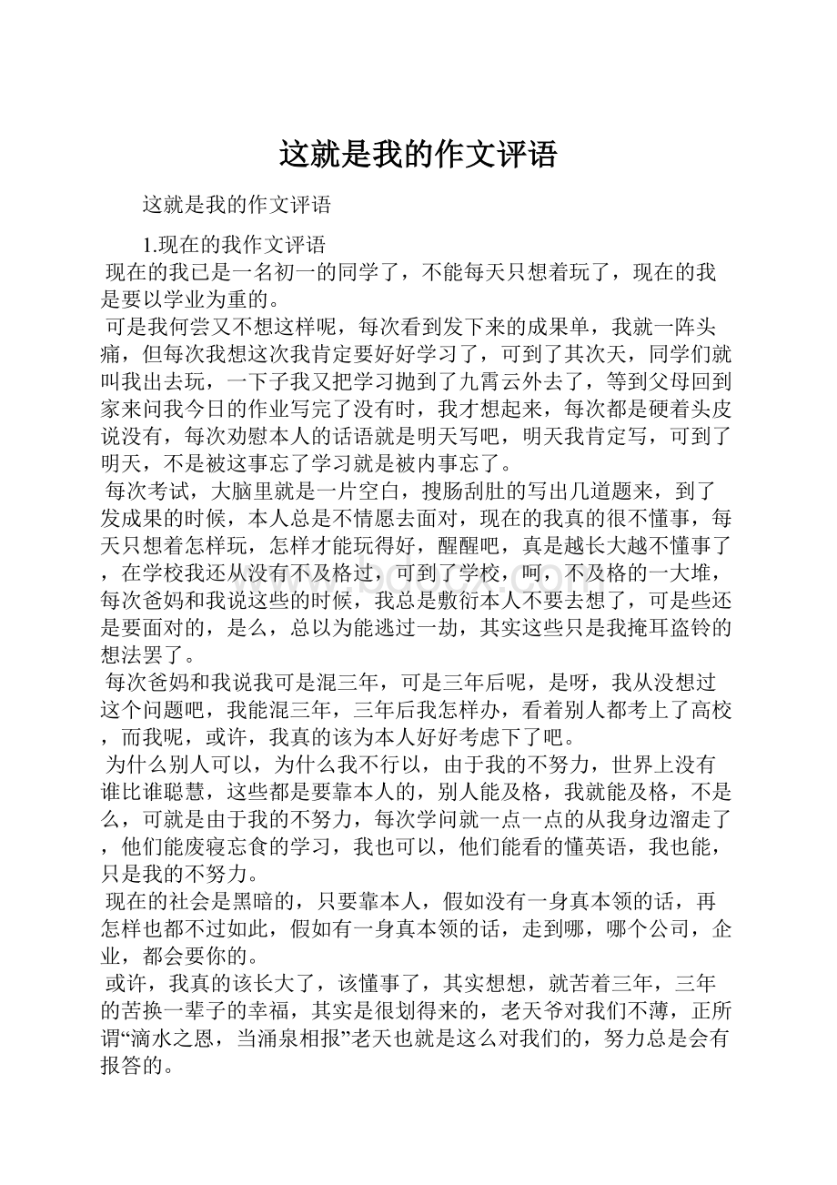 这就是我的作文评语Word文档下载推荐.docx