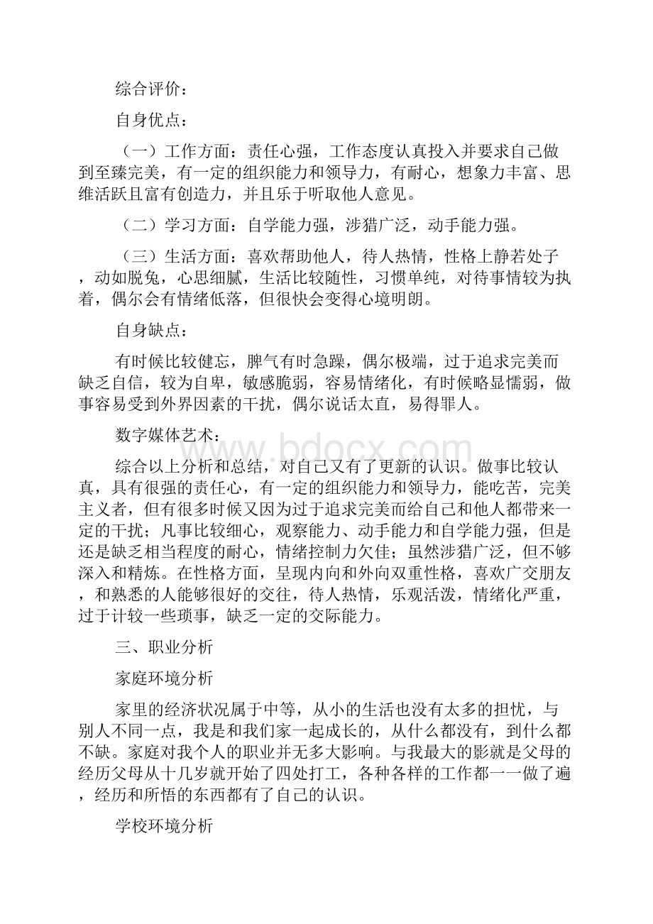 数字媒体艺术专业职业规划.docx_第2页