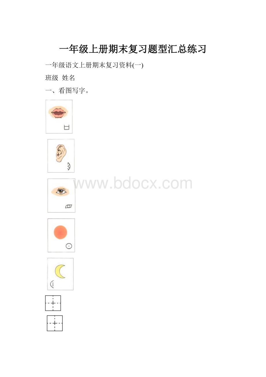 一年级上册期末复习题型汇总练习.docx_第1页