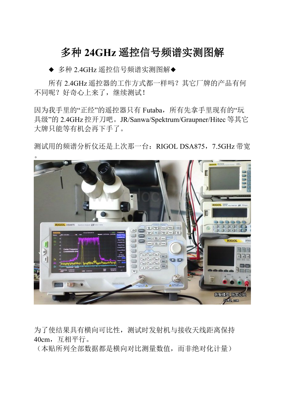 多种 24GHz 遥控信号频谱实测图解.docx