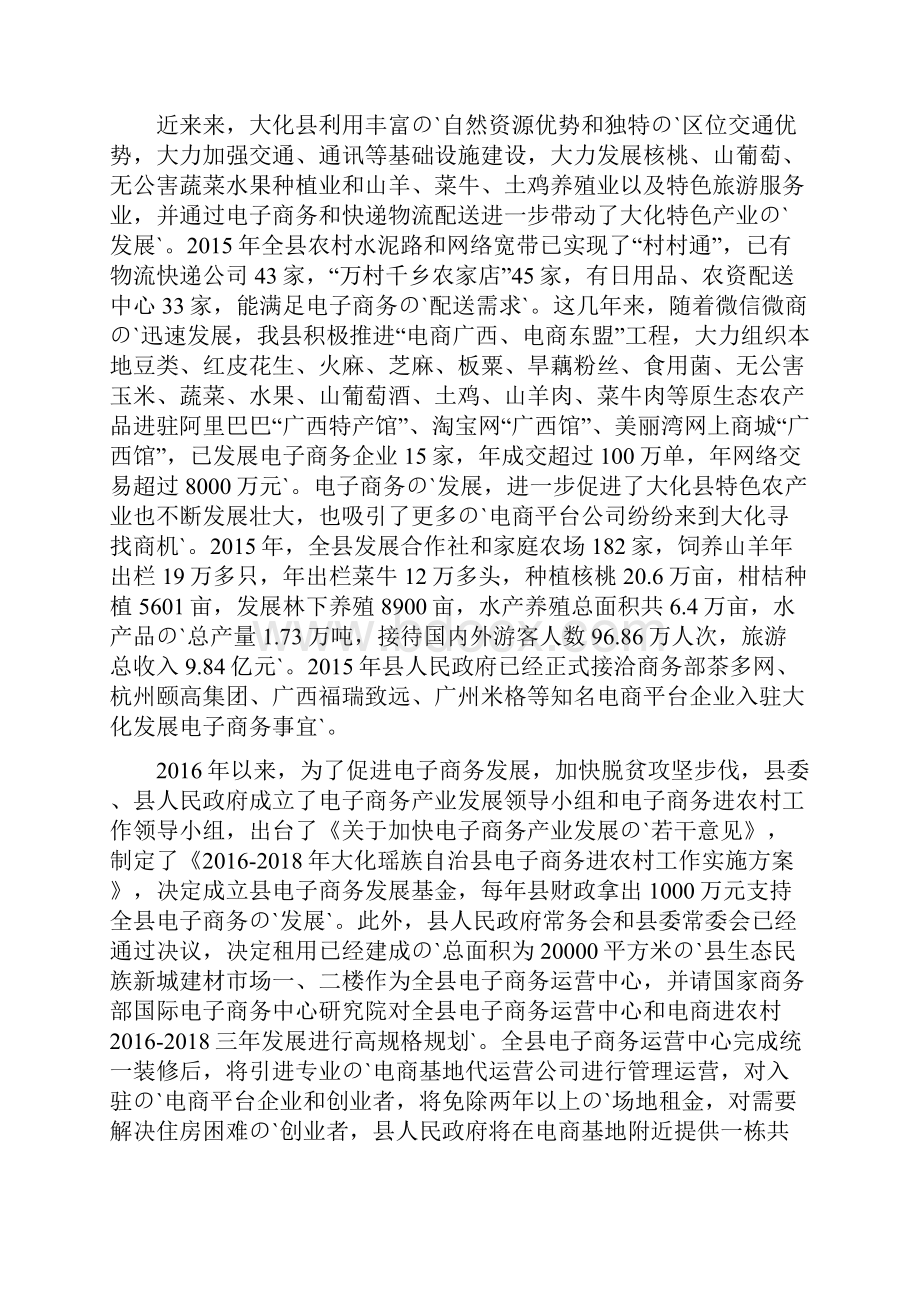 电子商务进农村优秀示范县申报规划项目可行性方案Word文件下载.docx_第2页