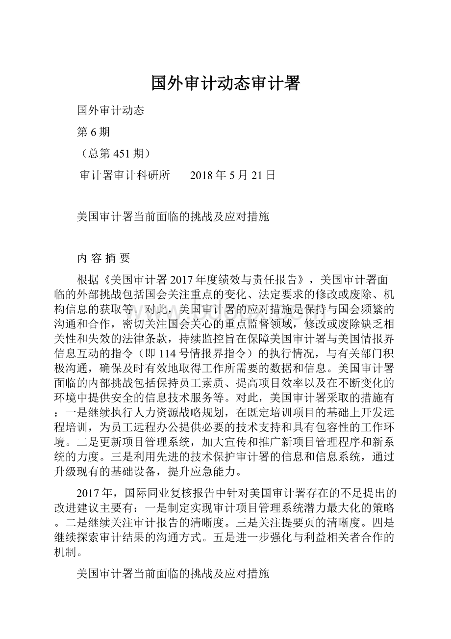 国外审计动态审计署文档格式.docx