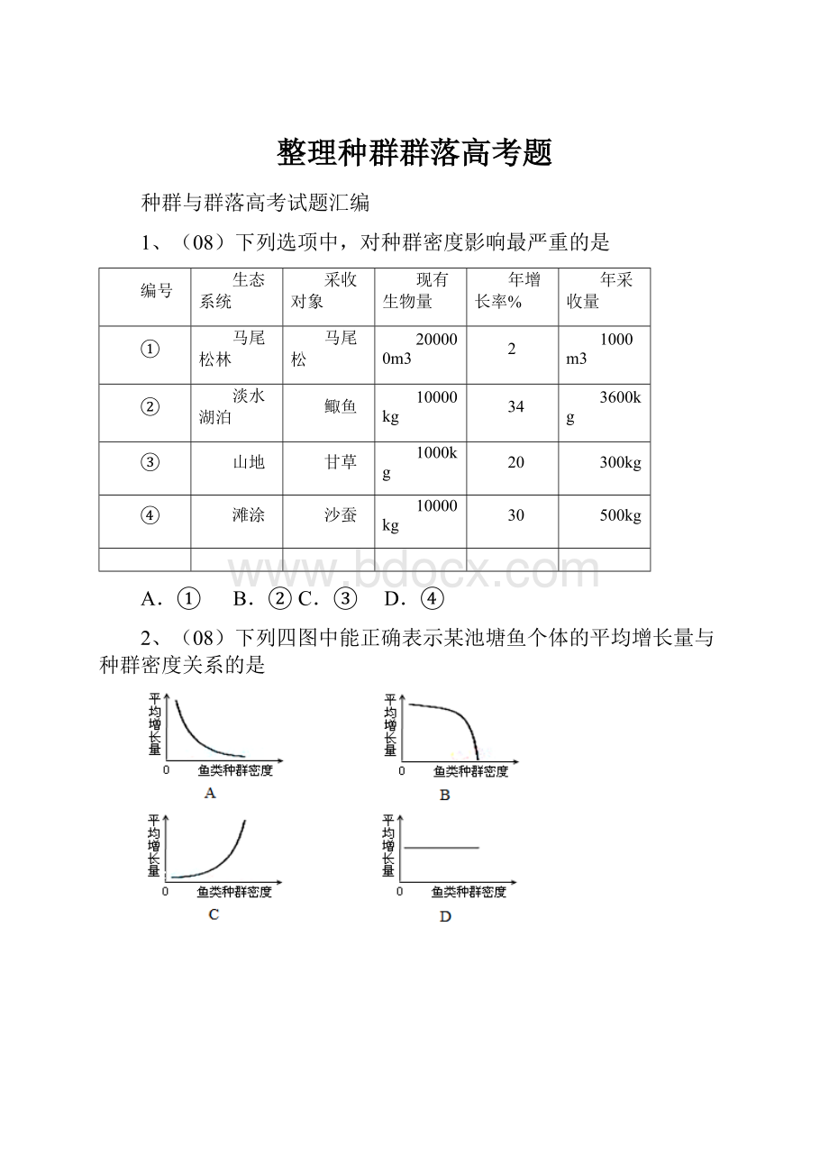 整理种群群落高考题.docx