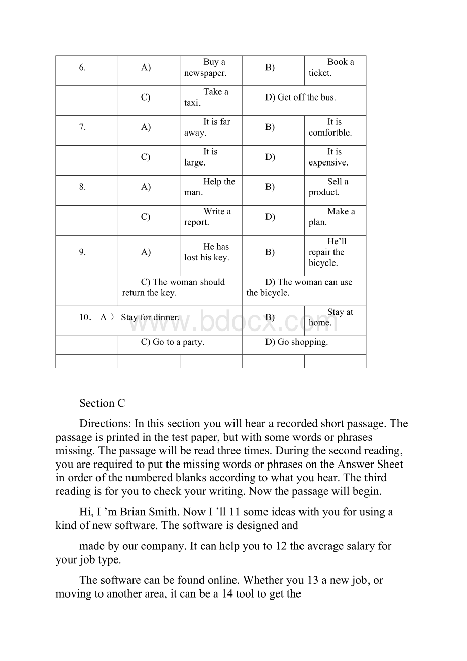 英语B级考试真题与答案Word文档格式.docx_第3页