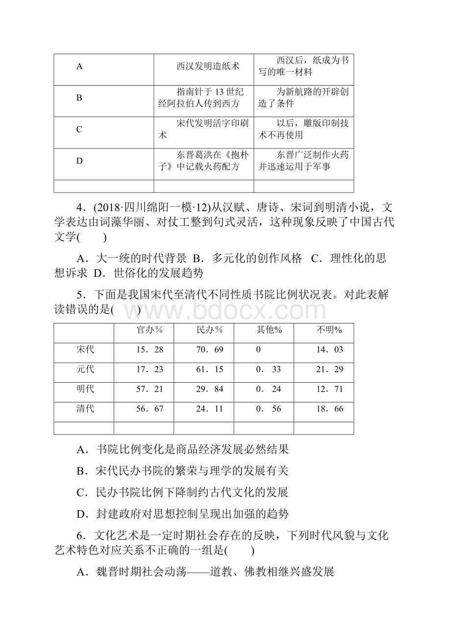 学年高二历史月考试题Word文件下载.docx_第2页