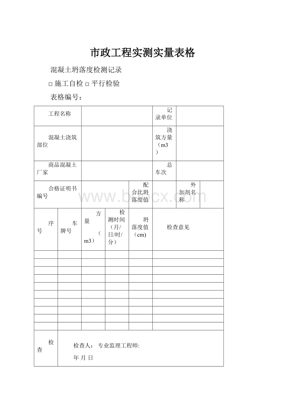 市政工程实测实量表格.docx