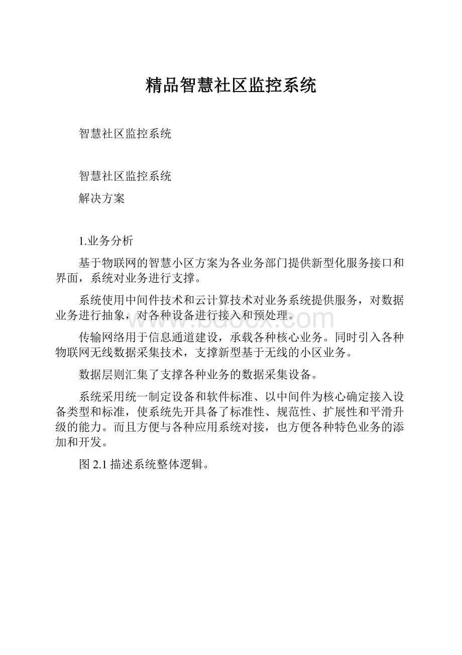 精品智慧社区监控系统.docx_第1页