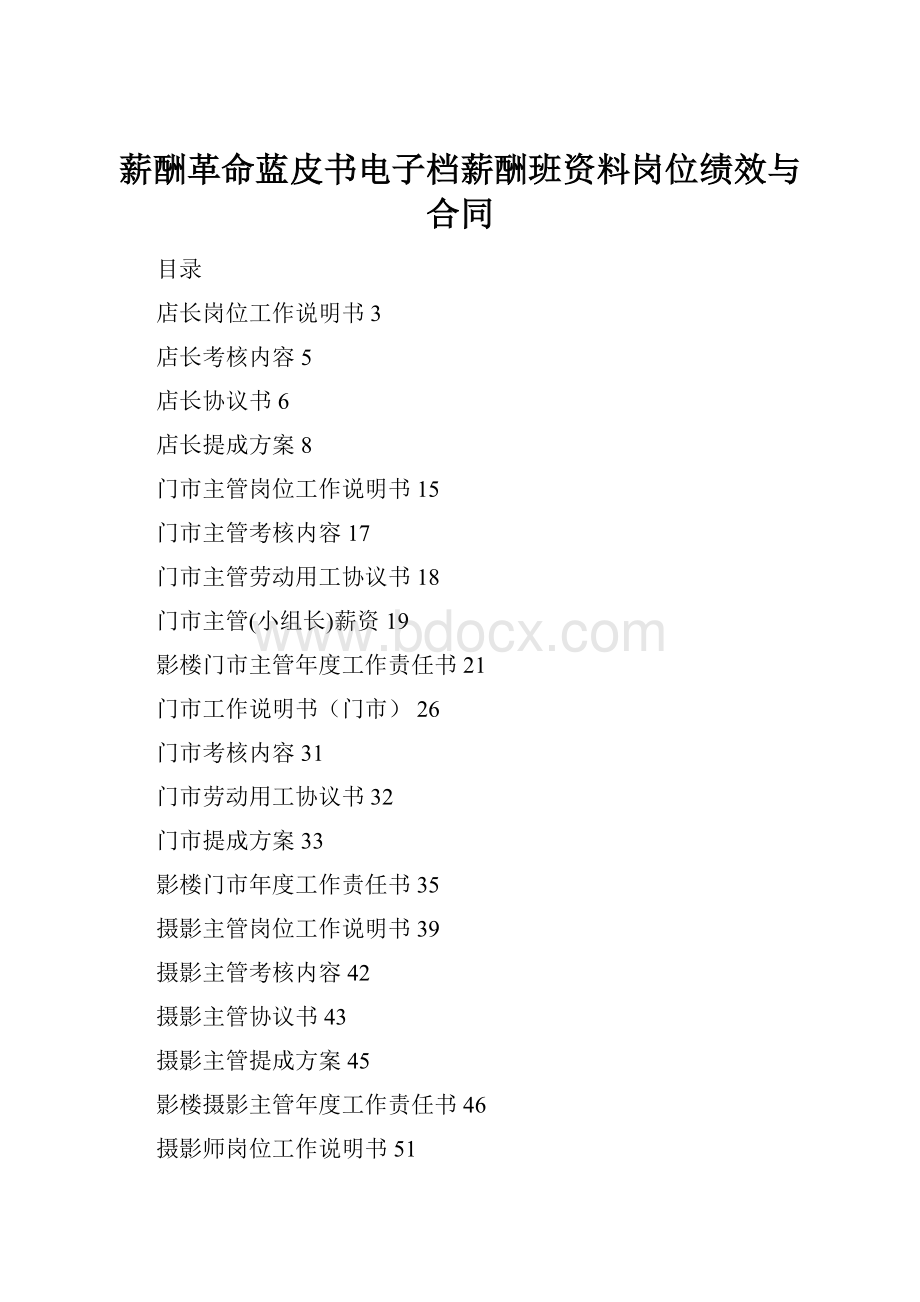 薪酬革命蓝皮书电子档薪酬班资料岗位绩效与合同.docx_第1页