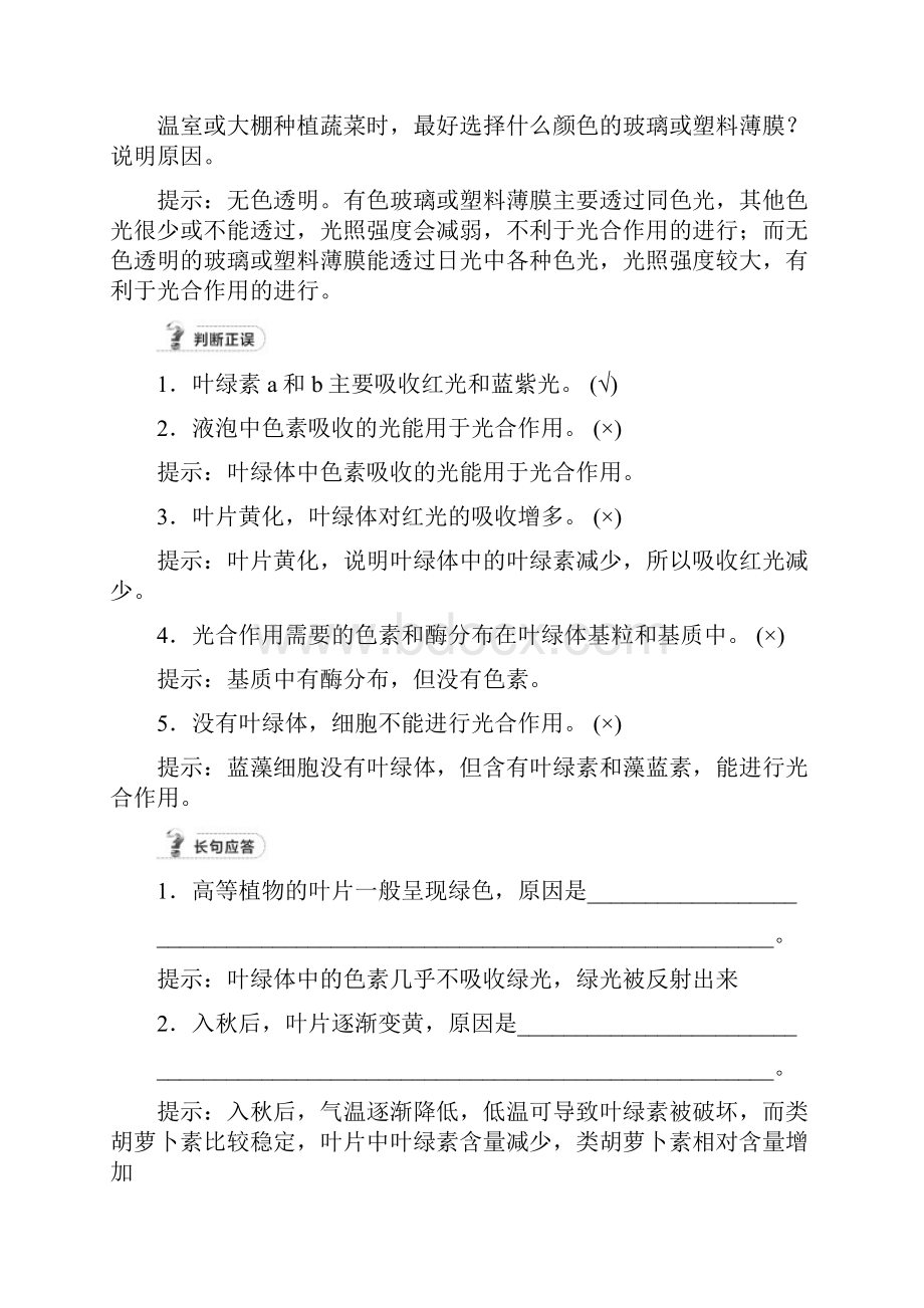 版新高考人教版生物江苏专用一轮学案必修1第3单元第3讲 光合作用Ⅰ.docx_第3页