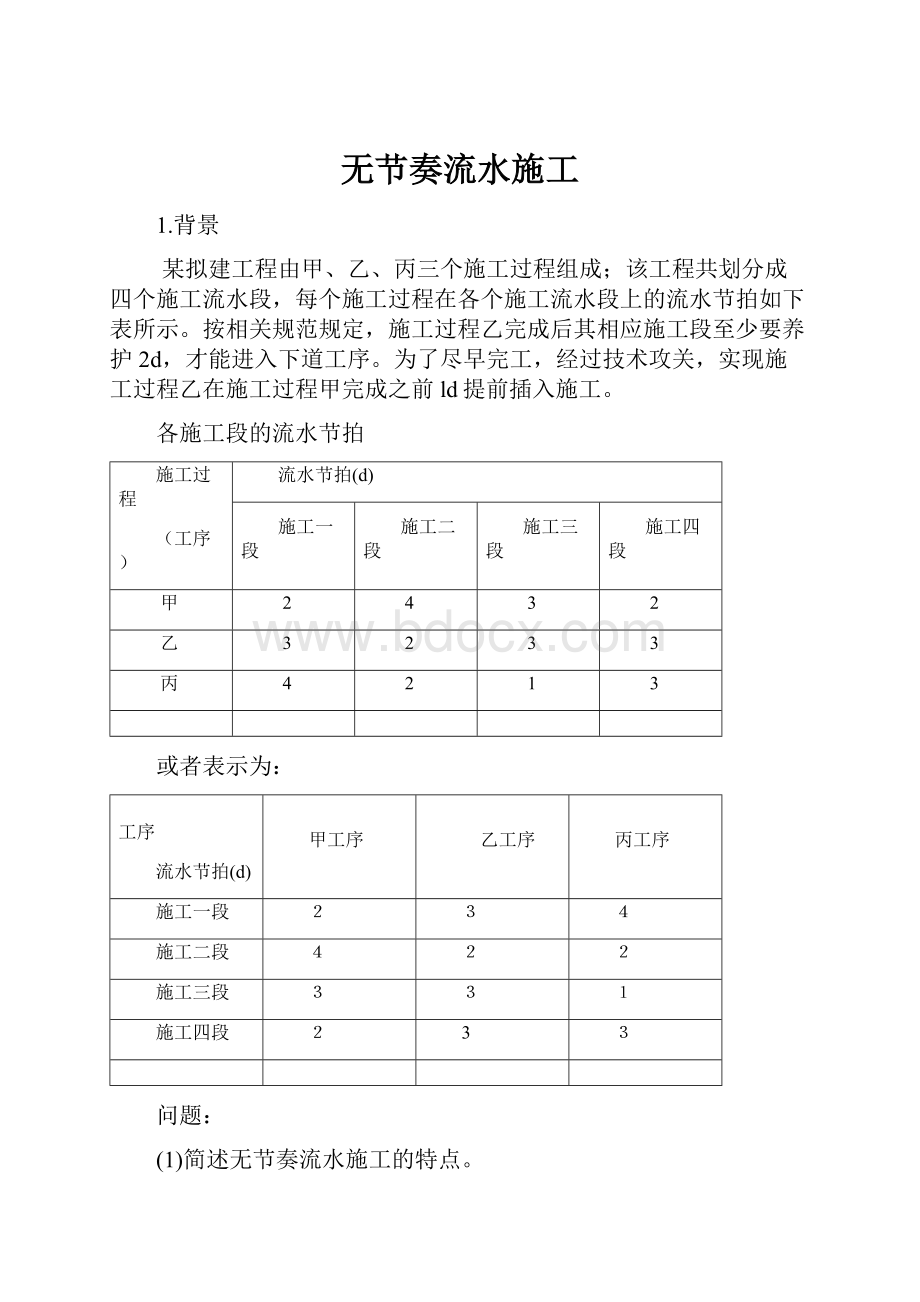 无节奏流水施工文档格式.docx_第1页