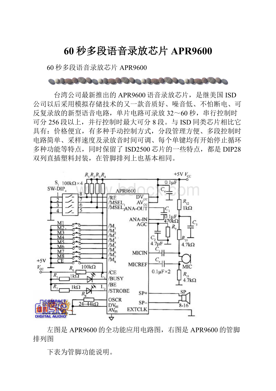 60秒多段语音录放芯片APR9600文档格式.docx