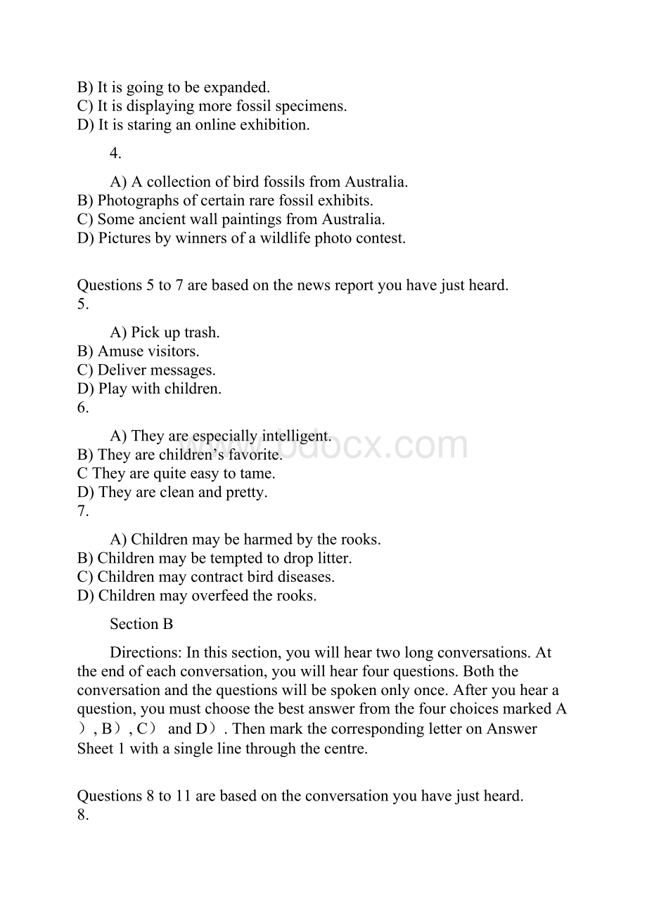 大学英语四级真题及答案第一套Word格式文档下载.docx_第2页