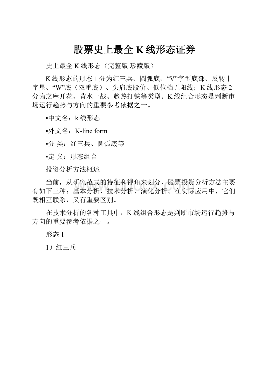 股票史上最全K线形态证券.docx