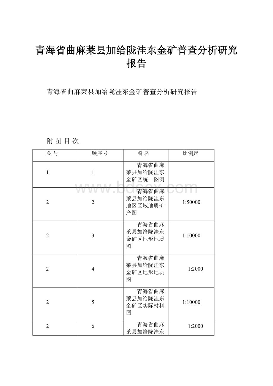 青海省曲麻莱县加给陇洼东金矿普查分析研究报告.docx_第1页