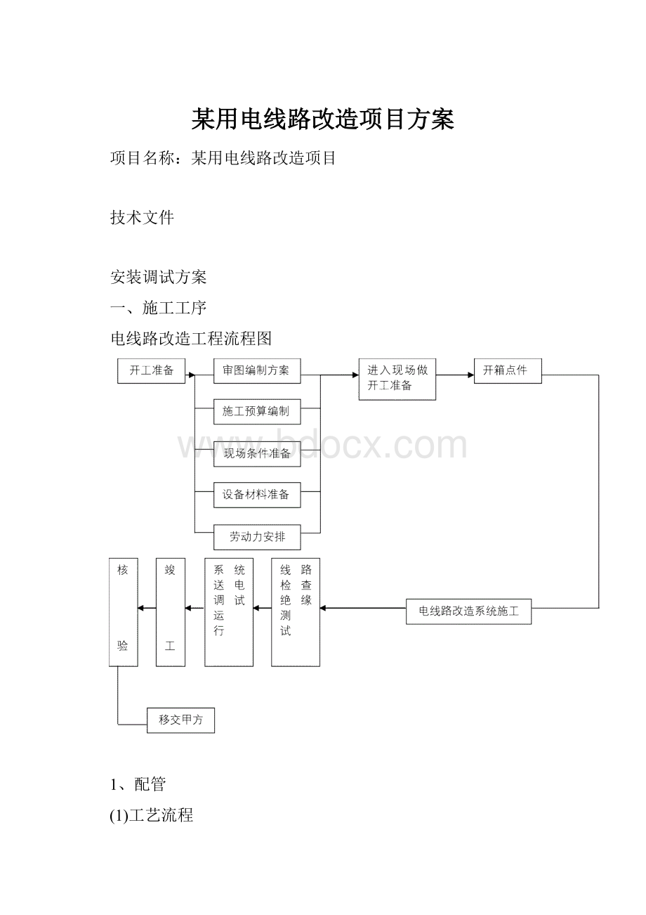 某用电线路改造项目方案文档格式.docx_第1页