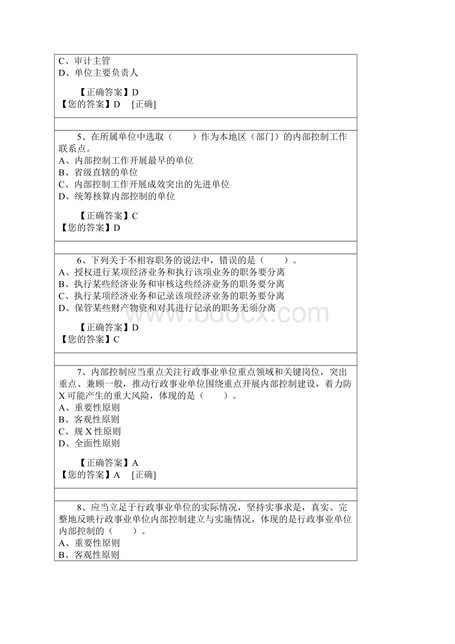 行政事业单位内部控制报告管理制度试题及答案.docx_第2页