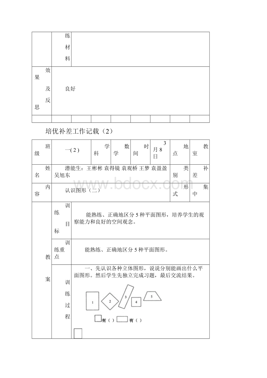 一年级下数学培优补差工作记载.docx_第2页