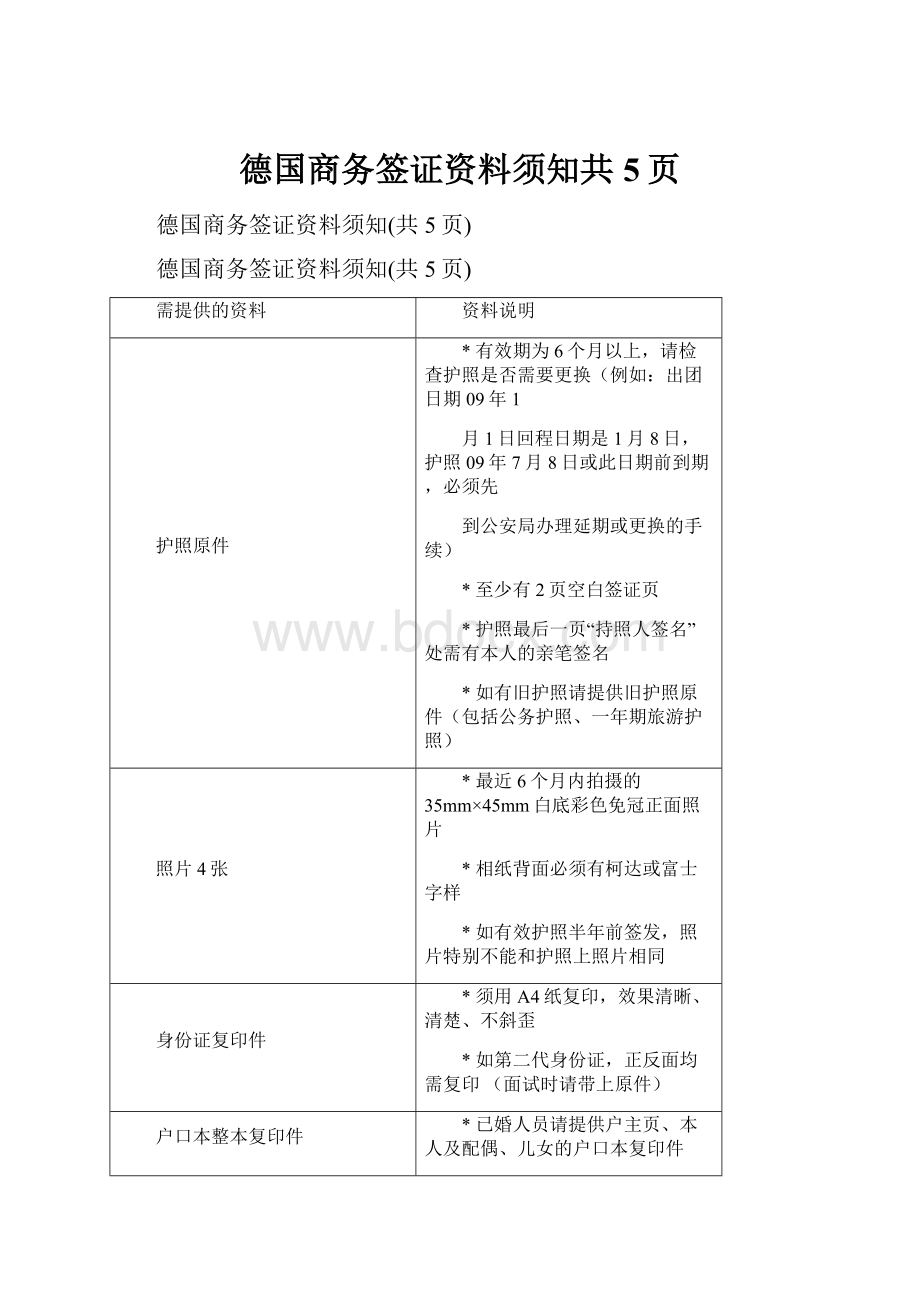 德国商务签证资料须知共5页Word文档格式.docx_第1页