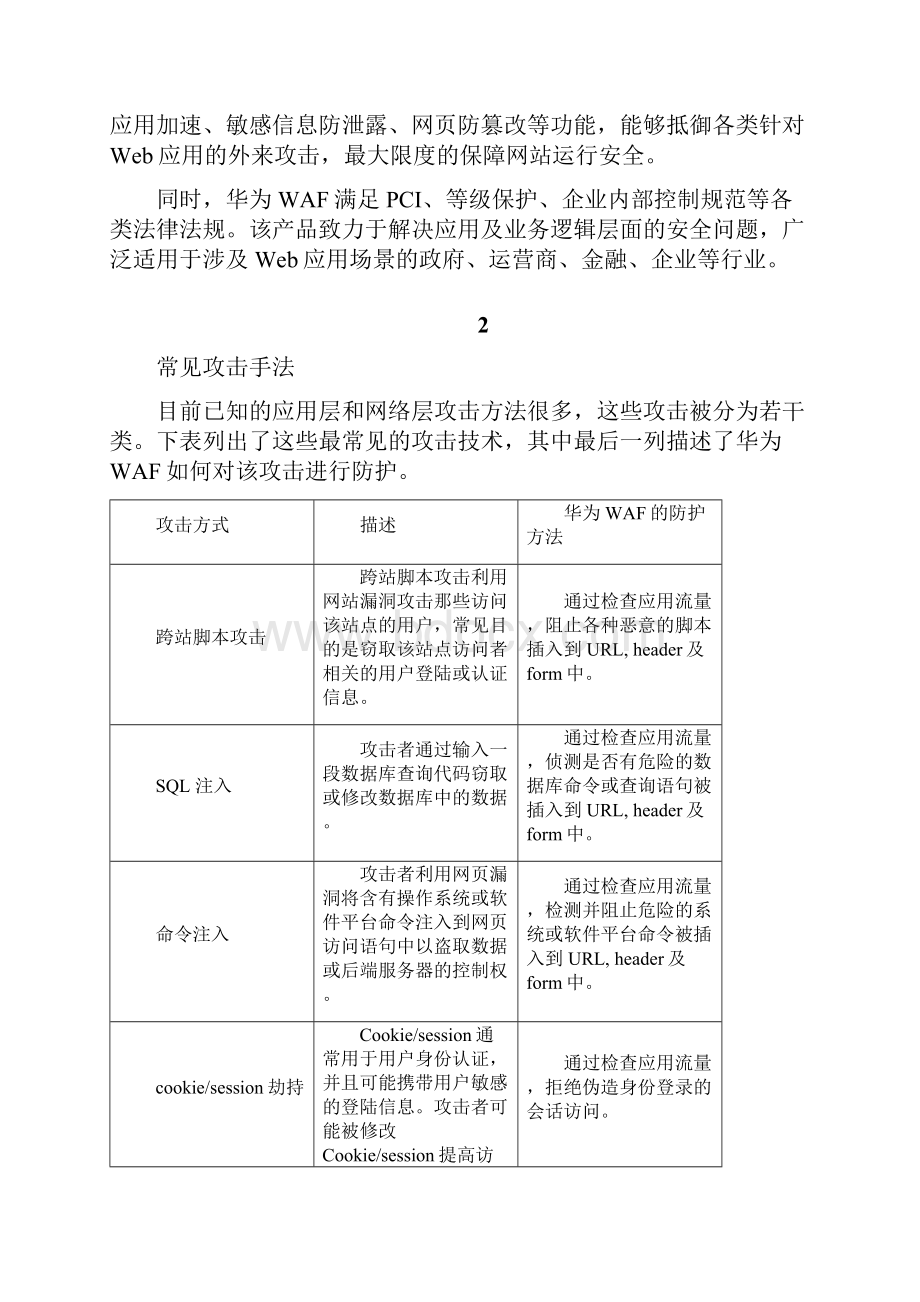 华为WAF5000系列Web应用防火墙技术白皮书Word文档下载推荐.docx_第2页