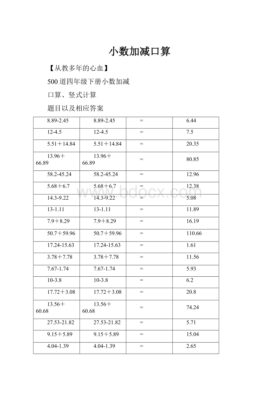 小数加减口算.docx