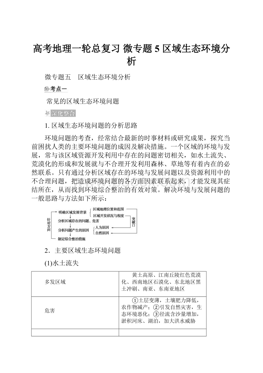 高考地理一轮总复习 微专题5 区域生态环境分析.docx