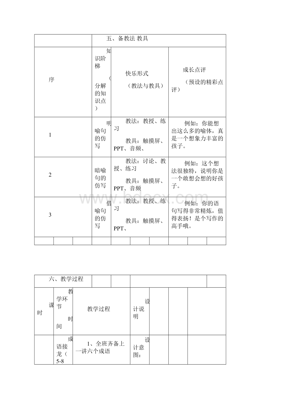 阳光喔小学35年级作文形式仿写课件+教案 45元2文笔3形式仿写3教案Word文档下载推荐.docx_第3页