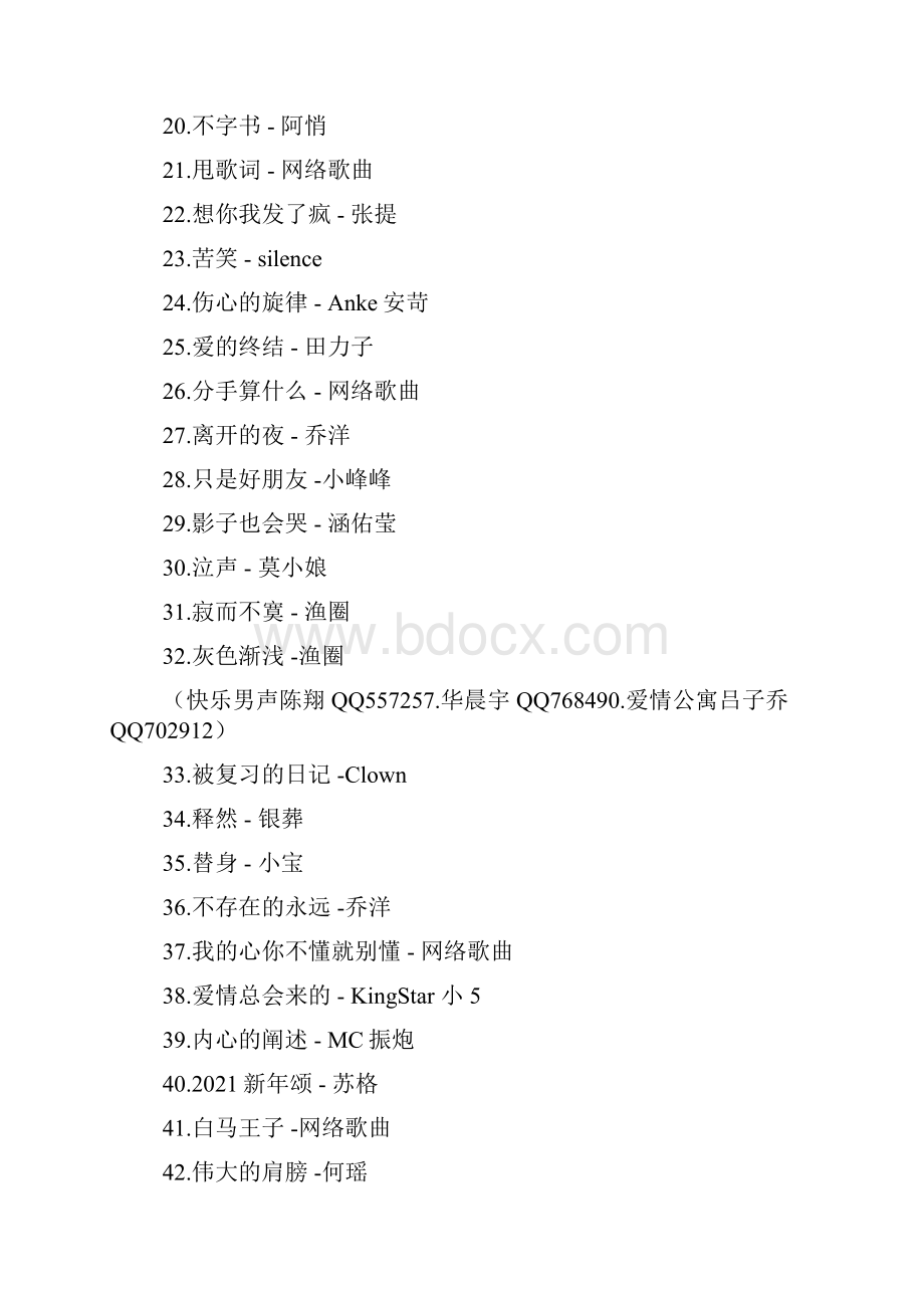 有什么超好听的歌曲文档格式.docx_第2页