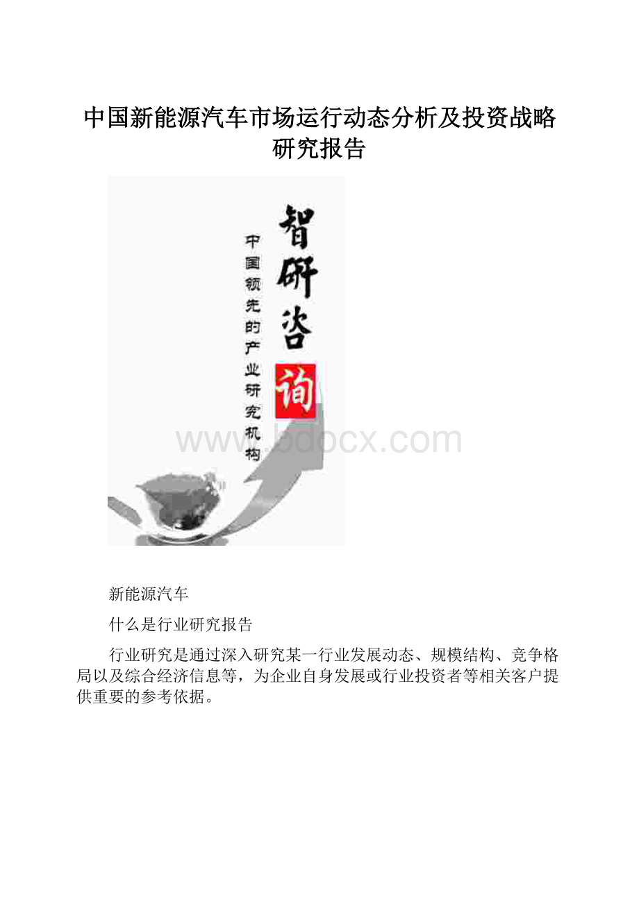 中国新能源汽车市场运行动态分析及投资战略研究报告.docx_第1页