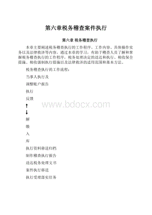 第六章税务稽查案件执行Word文档格式.docx