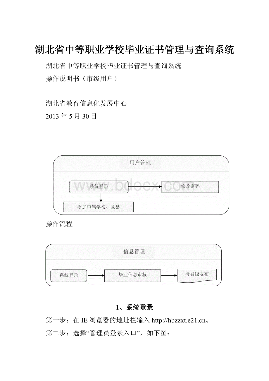 湖北省中等职业学校毕业证书管理与查询系统.docx