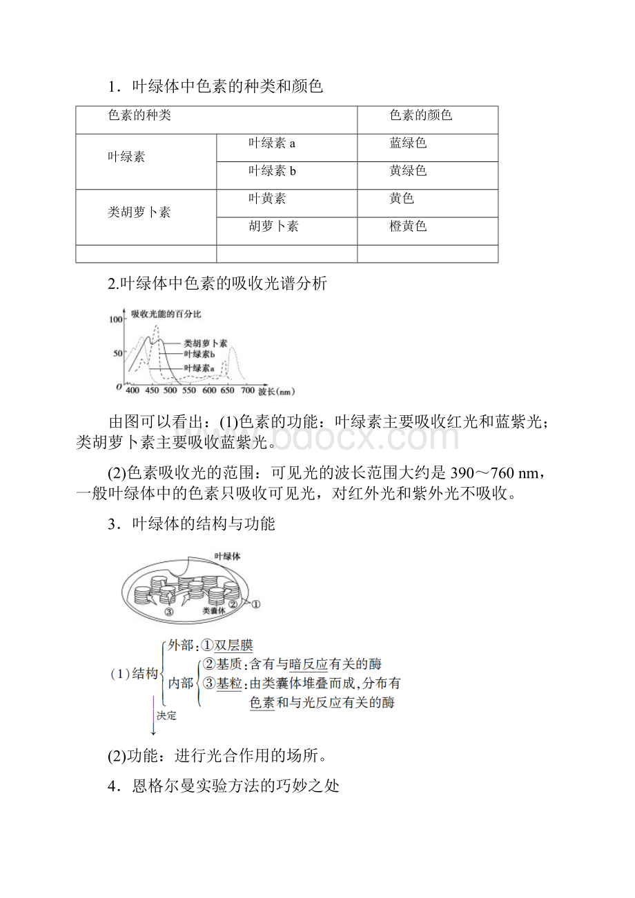 高考生物一轮复习 第3单元第3讲 光合作用Ⅰ教学案 新人教版必修1Word文档下载推荐.docx_第2页