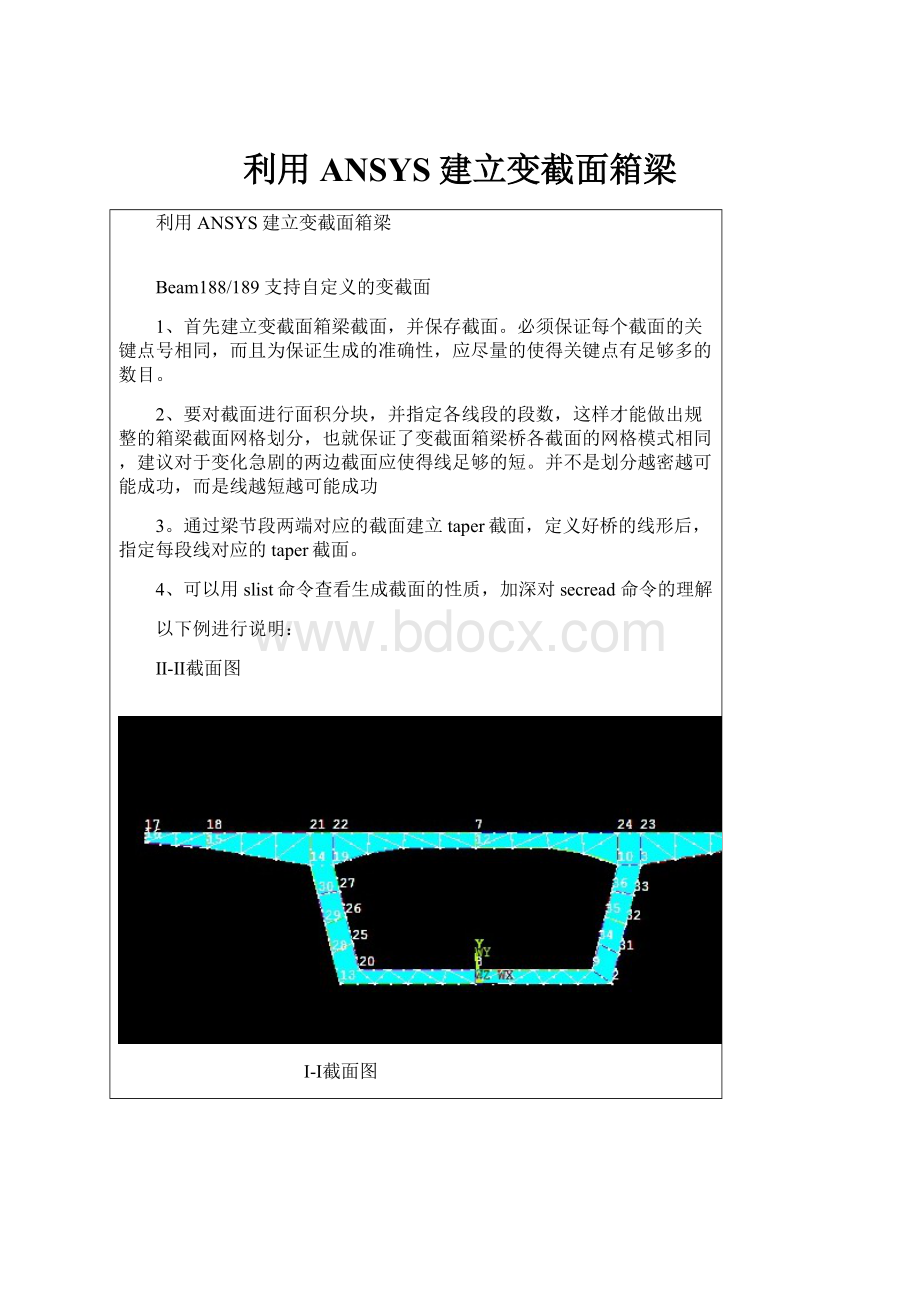 利用ANSYS建立变截面箱梁.docx