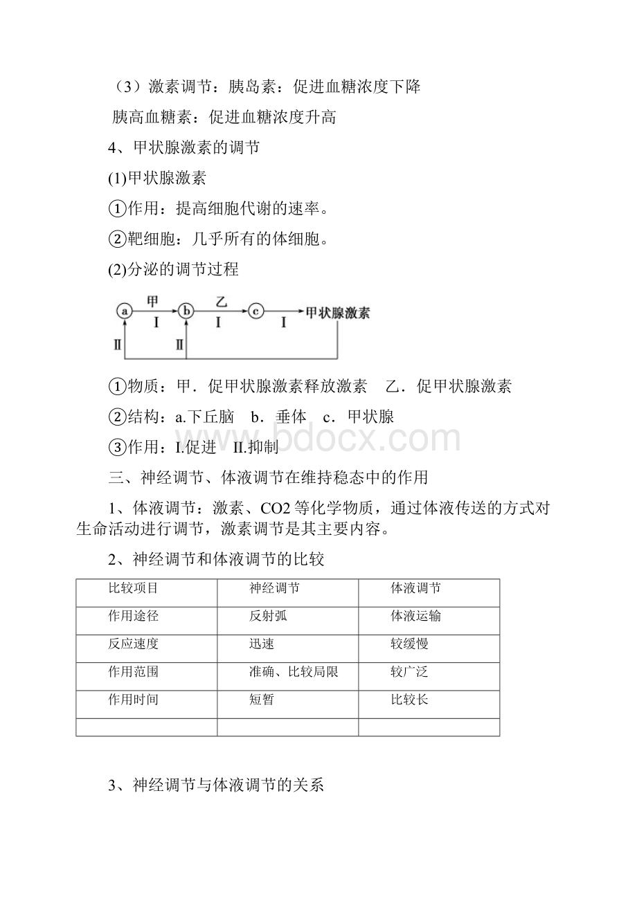 最新高中生物通过激素的调节神经调节与体液调节的关Word文档下载推荐.docx_第3页