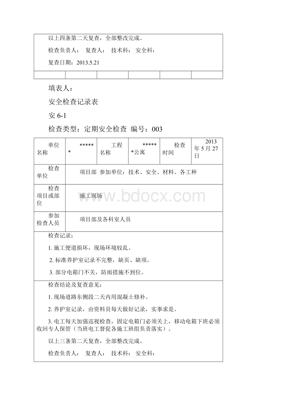 建筑工程安全检查记录表.docx_第3页