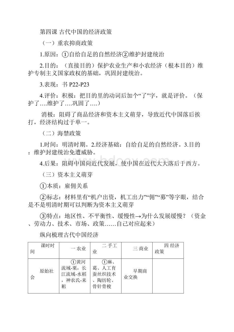 高考人教版历史必修二八大专题复习提纲精品Word格式文档下载.docx_第3页