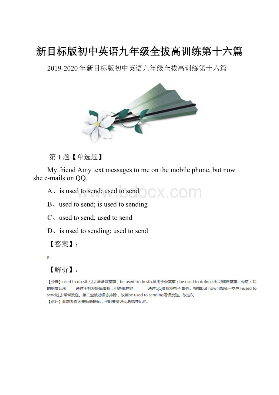 新目标版初中英语九年级全拔高训练第十六篇Word文档格式.docx