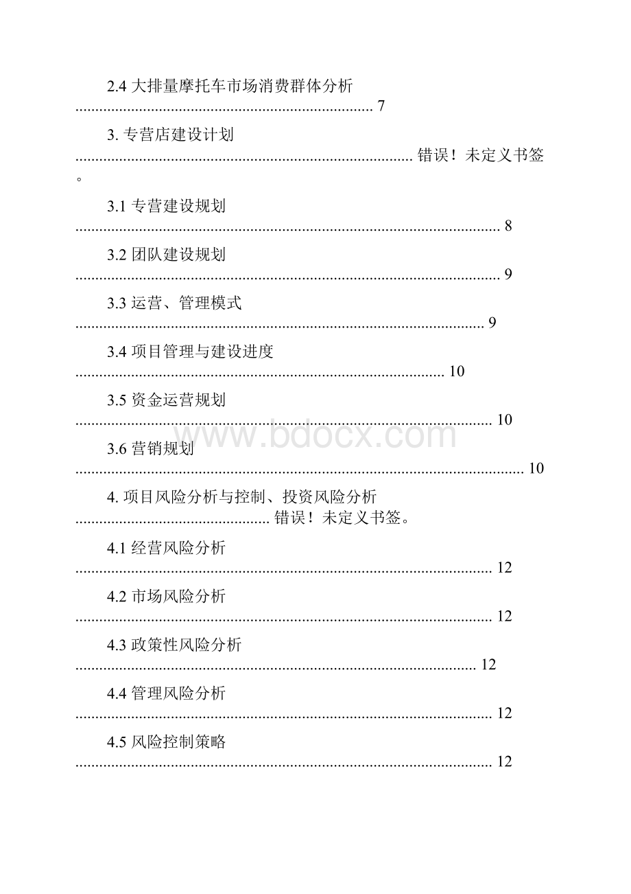 大排量摩托车陕西总代理申请商业谋划方案书文档格式.docx_第3页