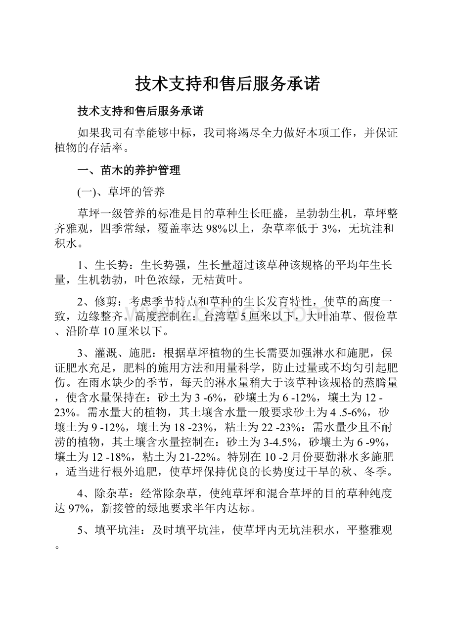 技术支持和售后服务承诺Word格式文档下载.docx_第1页