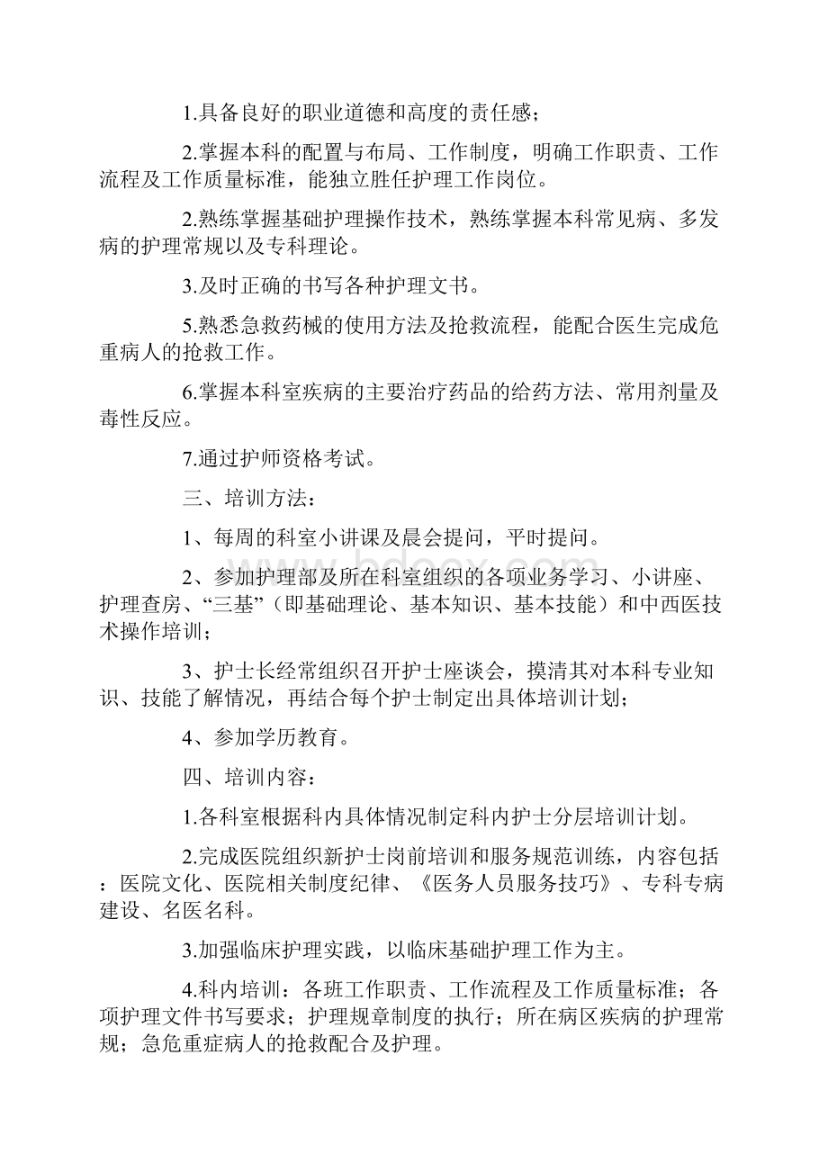 护理部分层培训计划.docx_第3页