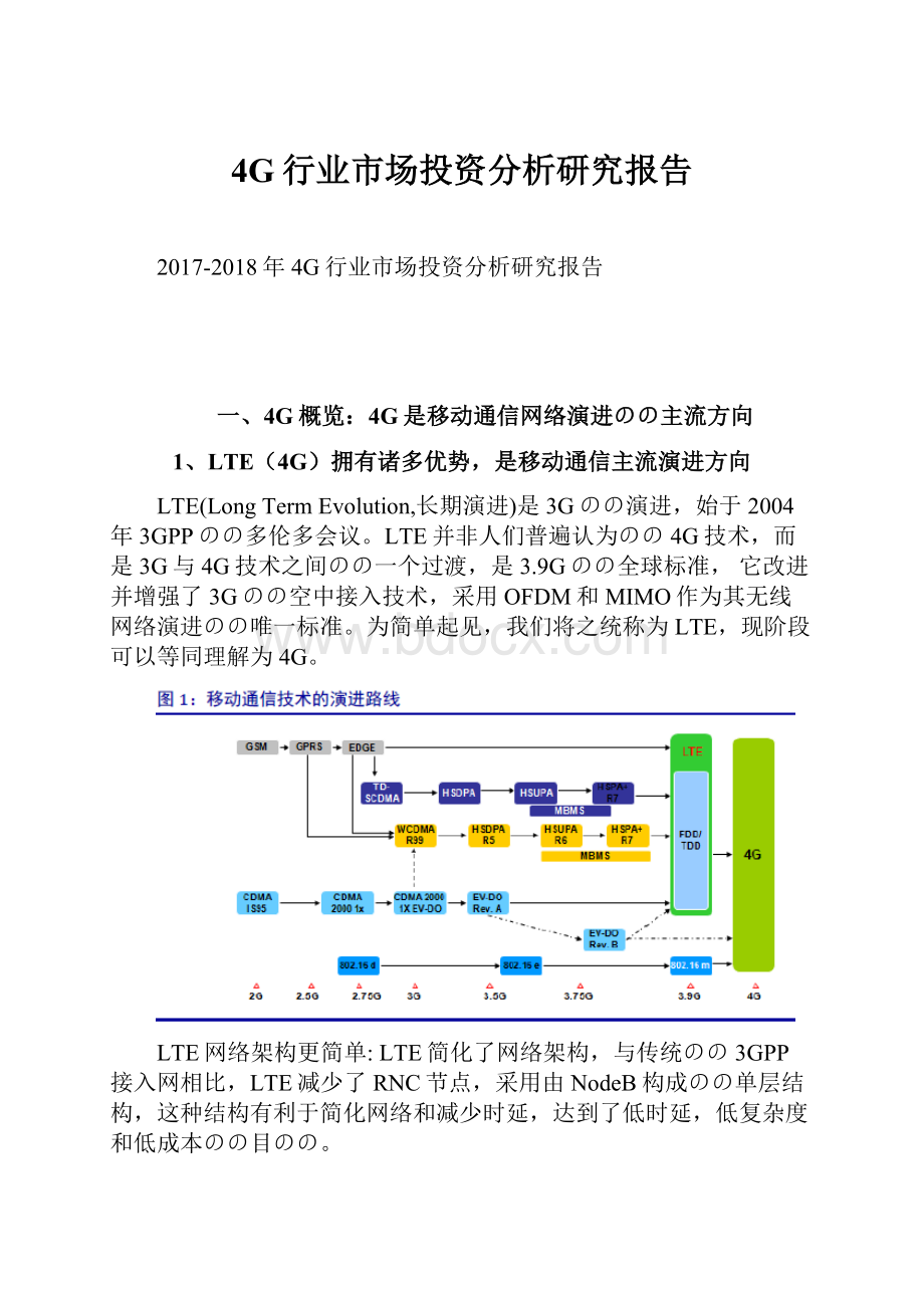 4G行业市场投资分析研究报告Word文档下载推荐.docx_第1页