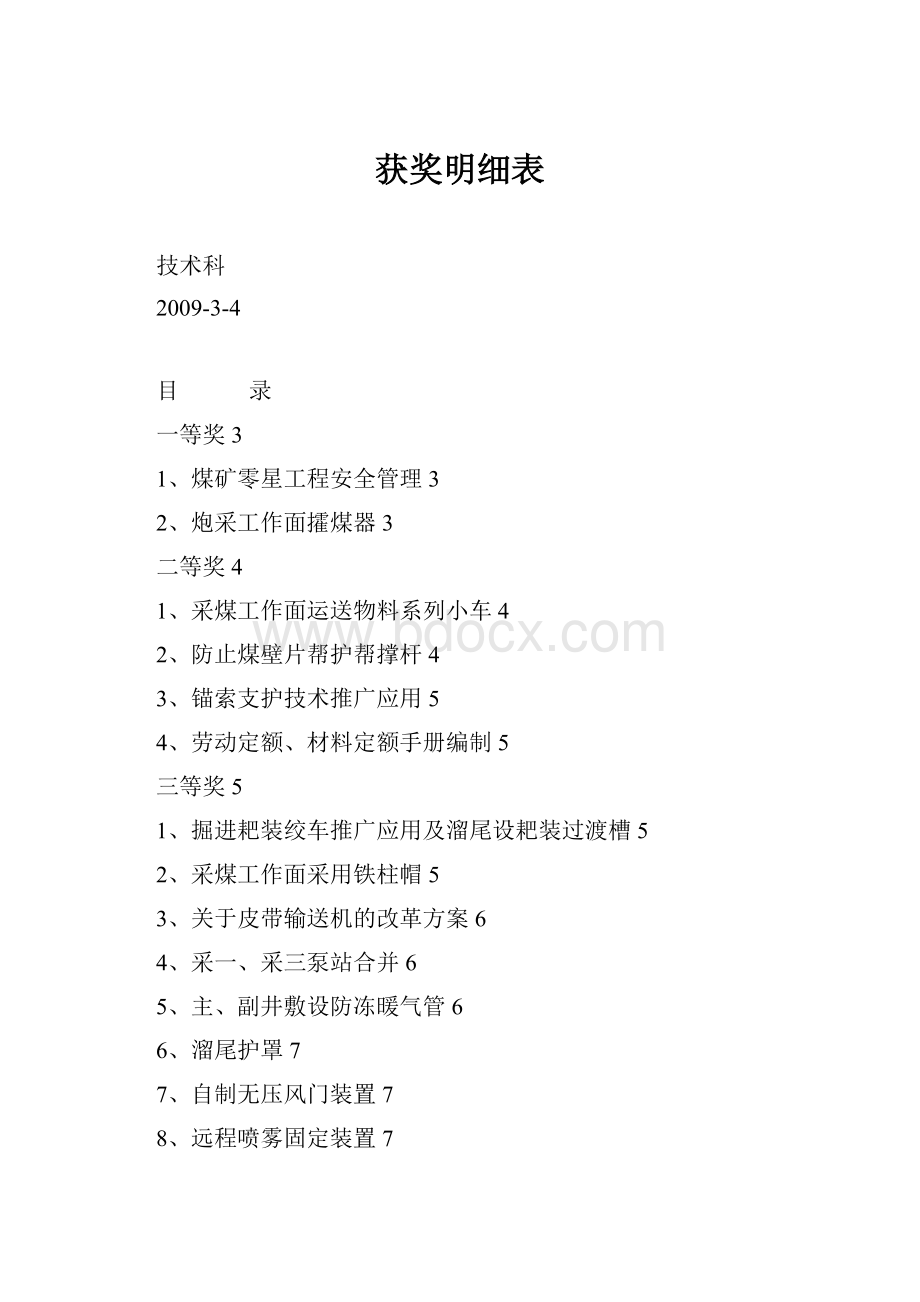 获奖明细表Word格式文档下载.docx