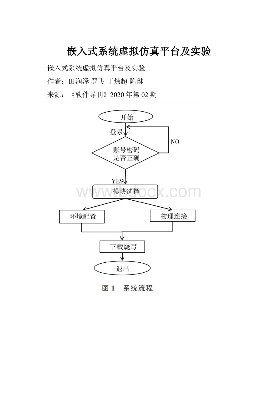 嵌入式系统虚拟仿真平台及实验.docx_第1页