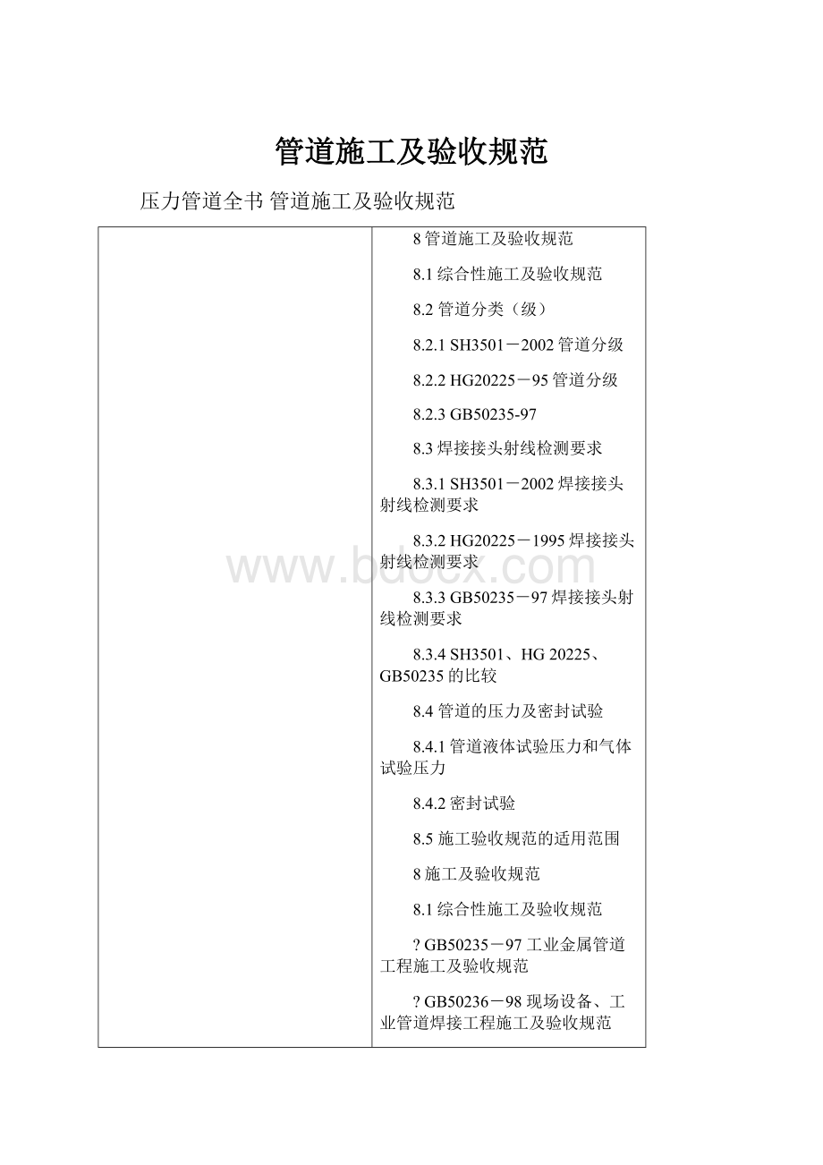 管道施工及验收规范Word文档下载推荐.docx