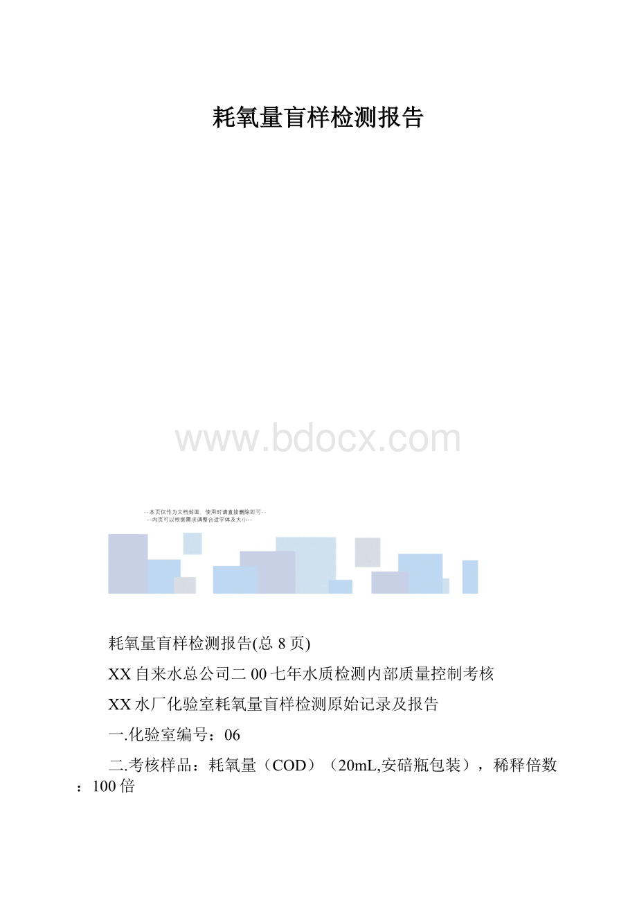 耗氧量盲样检测报告.docx