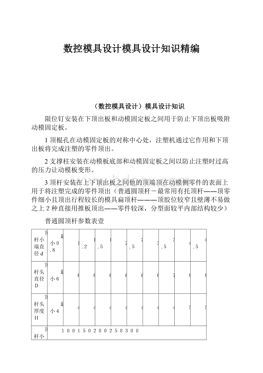 数控模具设计模具设计知识精编.docx