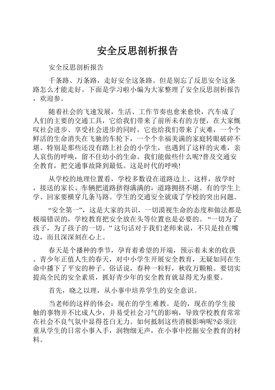 安全反思剖析报告.docx