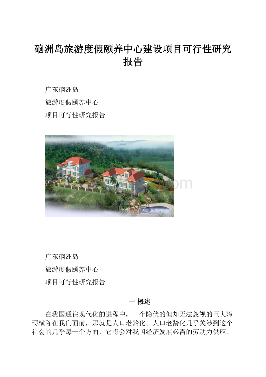 硇洲岛旅游度假颐养中心建设项目可行性研究报告.docx_第1页