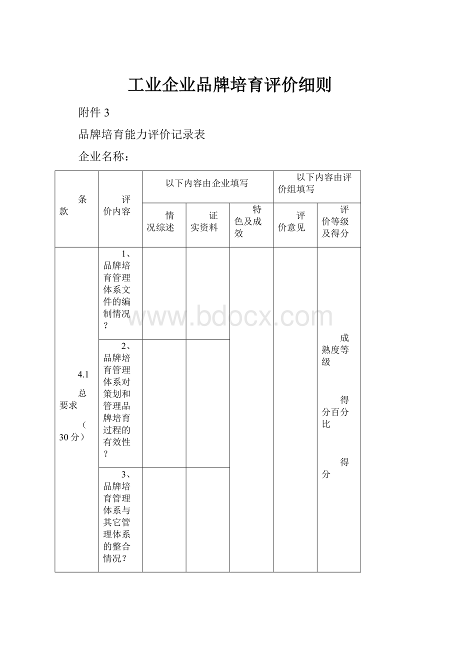 工业企业品牌培育评价细则.docx