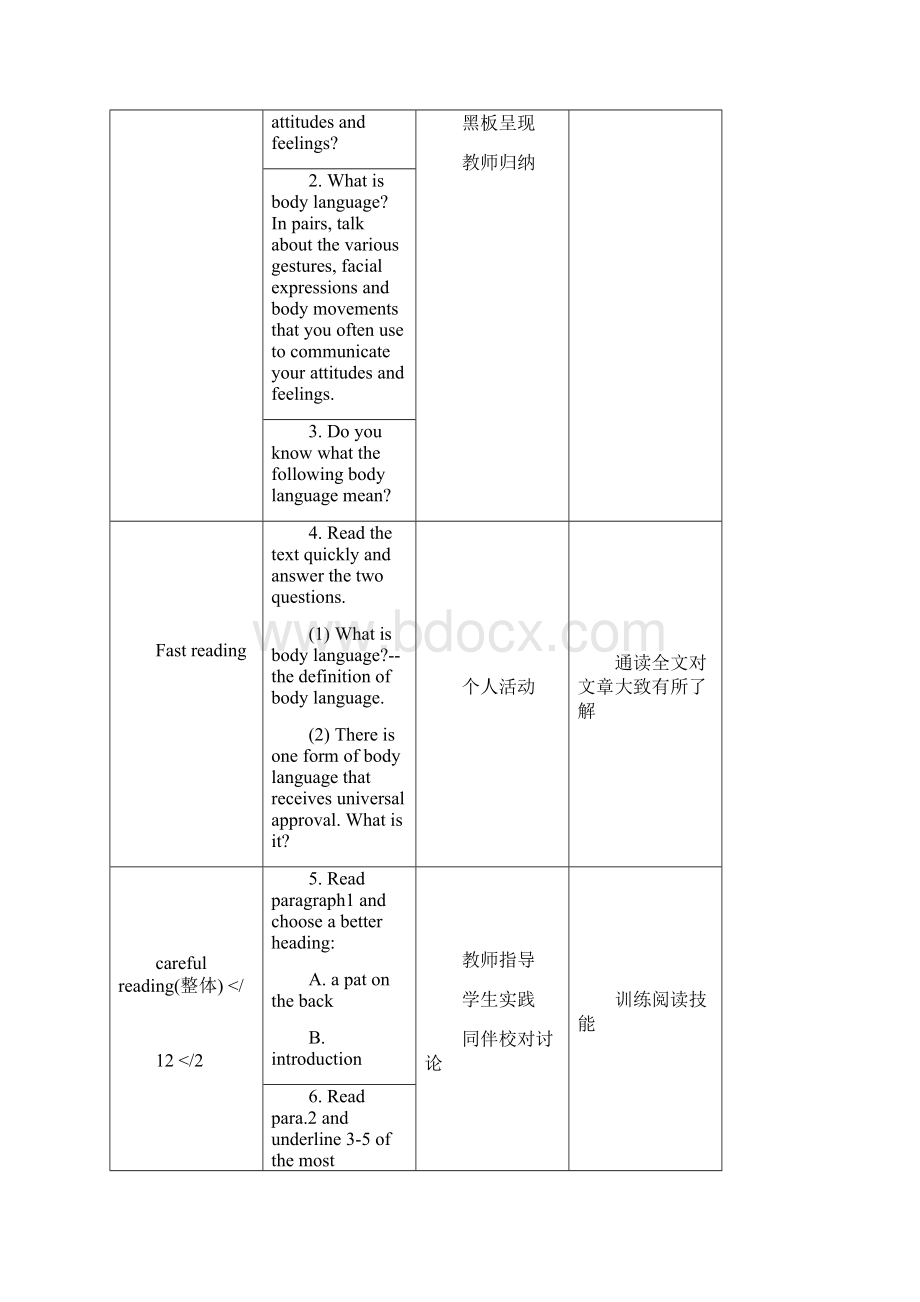 高中英语选修7Unit19LanguageLesson3BodyLanguage.docx_第2页