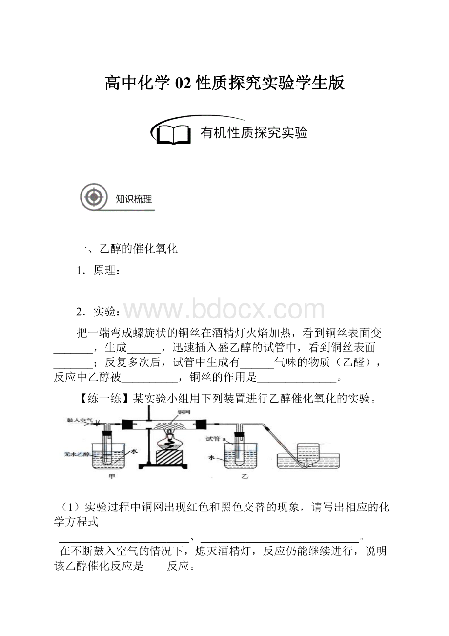 高中化学02性质探究实验学生版Word下载.docx